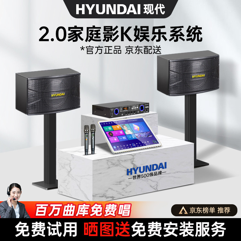现代家庭KTV音响套装卡拉OK机家用客厅K歌功放音箱影院点歌机全套