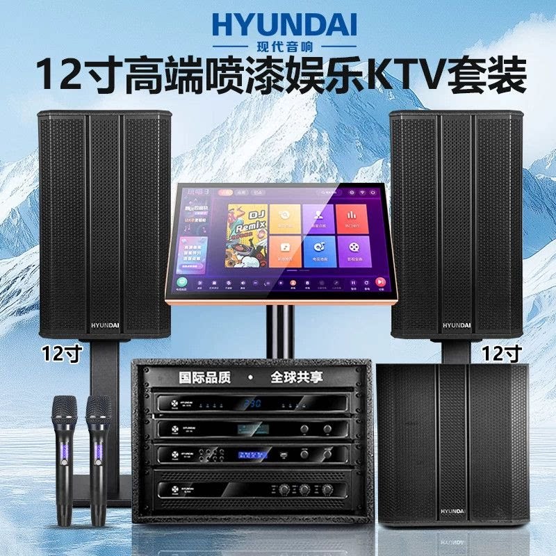 现代家庭KTV音响套装卡拉OK机家用客厅K歌功放音箱影院点歌机全套