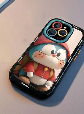 红帽子哆啦苹果14promax/14Pro手机壳iPhone13全包12卡通11/XRMAX