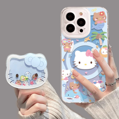 HelloKitty苹果17promax磁吸手机壳iPhone17pro带支架17透明外壳