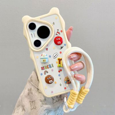 可爱立体m豆lphone15promax小可爱猫耳华为PURA70/14promax手机壳