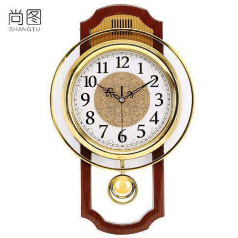 欧式钟表创意摇摆挂钟时尚挂表复古静音大客厅时钟卧室石英钟家u.