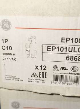 美国GE通用电气断路器 EP100UL系列 1P C10 型