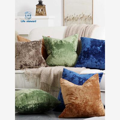 天鹅绒大方形靠枕纯色超