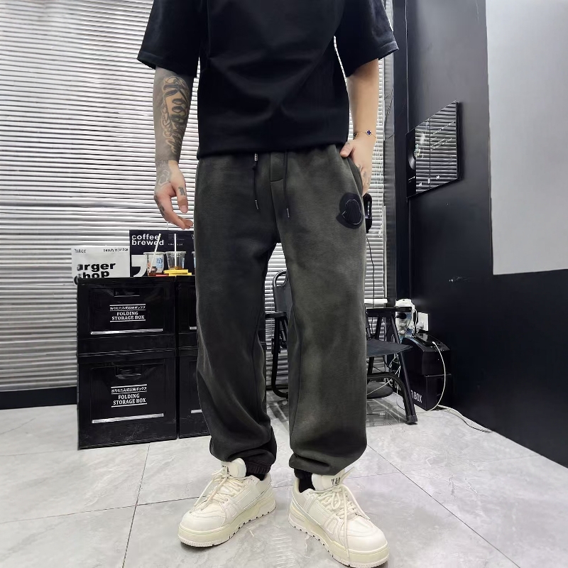 韩版潮牌加绒加厚宽松大码束脚裤