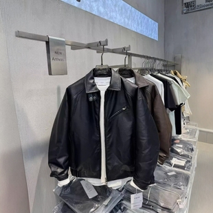 25冬韩版 轻奢皮衣加厚保暖翻领外套羽绒夹克网红潮男痞帅皮夹克