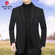 中年西服新款 皮尔卡丹男士 新款 春秋季 羊毛呢商务外套 休闲西装