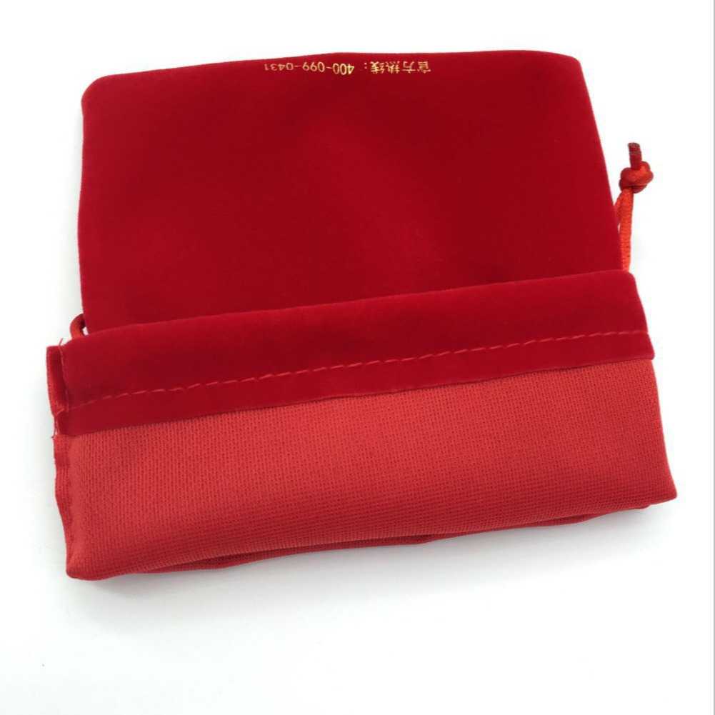 新款直销工厂现货红色绒布袋 口风琴可印花绒布袋 黑色束口小绒布