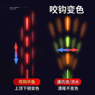 新款直销小凤仙鲢鳙浮漂大物夜光漂咬钩变色日夜两用电子漂远投行