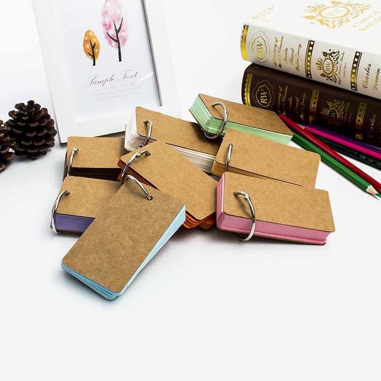 新款直销现货多色空白纸卡片单词卡读书卡片便签本留言卡带环扣手,文具电教/文化用品/商务用品,手帐/日程本/计划本,淘宝优惠券,粉丝福利购,淘宝优惠卷