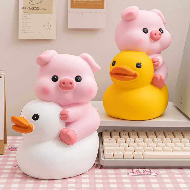 新款直销骑鸭猪存钱罐搪胶防摔可存可取创意男女儿童储蓄罐教师节,家居饰品,桌面摆件,淘宝优惠券,粉丝福利购,淘宝优惠卷