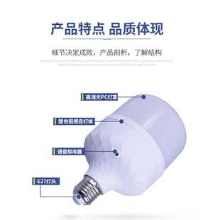 新款直销智能语音灯泡会听话的声控灯一喊亮开灯关灯卧室梯楼家用