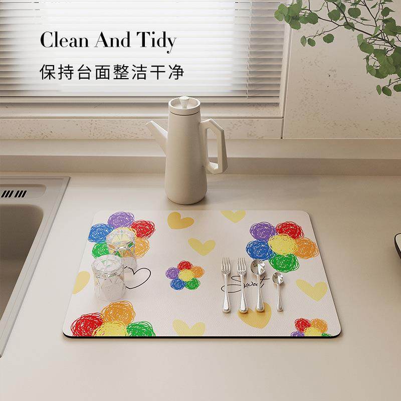 新款直销台面沥水垫吧台碗盘杯垫洗漱台吸水垫厨房防烫隔热垫子,居家布艺,餐垫,淘宝优惠券,粉丝福利购,淘宝优惠卷