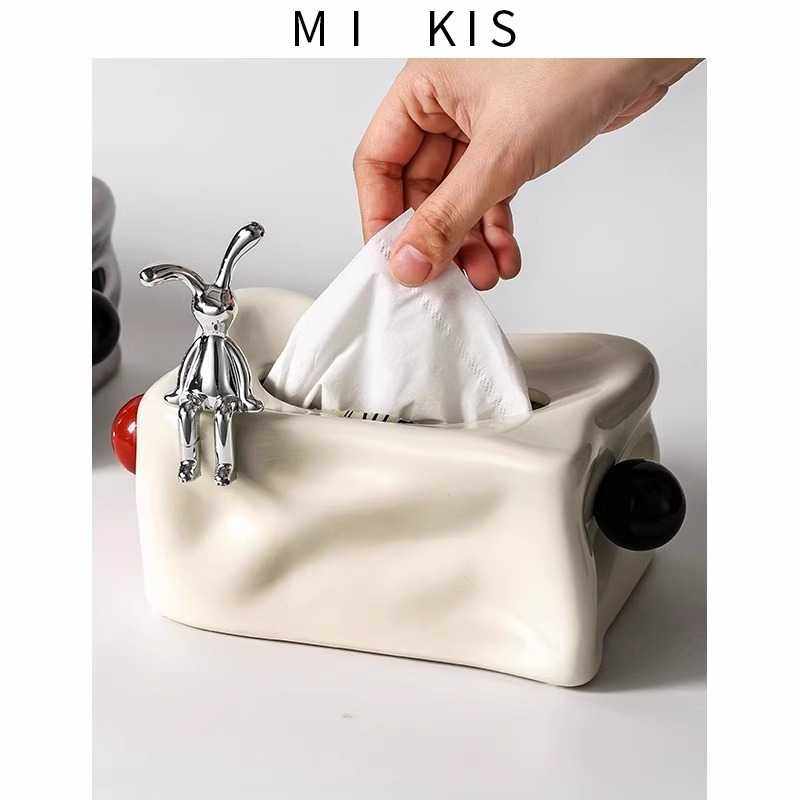 新款直销小号餐桌创意陶瓷纸巾盒客厅高档轻奢风高级感抽纸盒桌面,家居饰品,装饰纸巾盒,淘宝优惠券,粉丝福利购,淘宝优惠卷