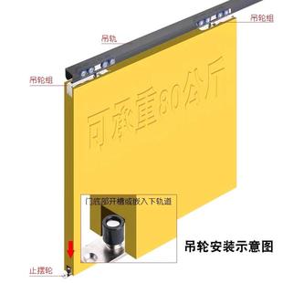直销木门吊轮衣柜推拉门滑轮家用移门静音轴承轮阳台门铝合金 新款
