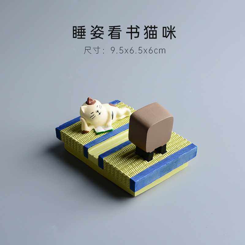 新款直销日式杂货ZAKKA猫咪手机平板IPAD支架树脂工艺品桌面摆件,家居饰品,装饰摆件,淘宝优惠券,粉丝福利购,淘宝优惠卷