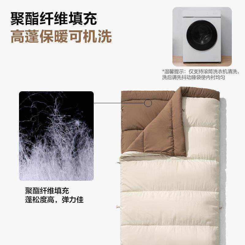 新款直销户外露营便携式磨毛加厚睡袋大人成人秋冬季单人双人睡袋