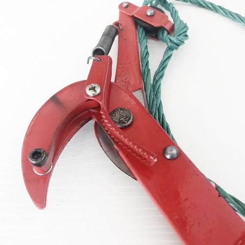 新款直销园林农用工具红色双滑轮带夹子带绳铁质高枝修枝剪刀摘果