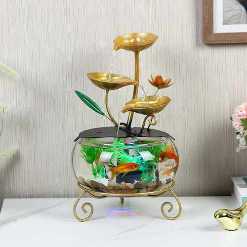 新款直销直播循环流水摆件源头工厂桌面喷泉流水鱼缸铁艺室内家居