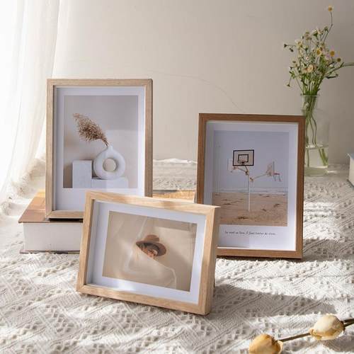 新款直销木纹贴皮优选实木相框多种尺寸6寸、7寸多种尺寸做成简约