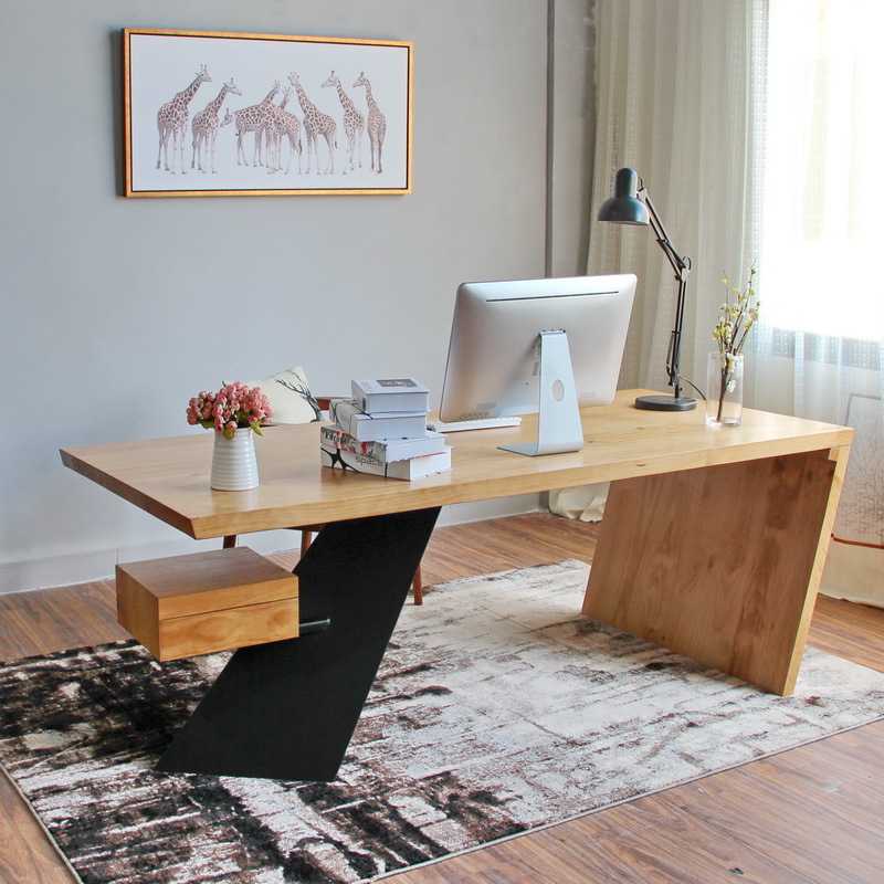 新款直销亚马逊独立站美式简约复古个性实木书桌会议桌书房工作室