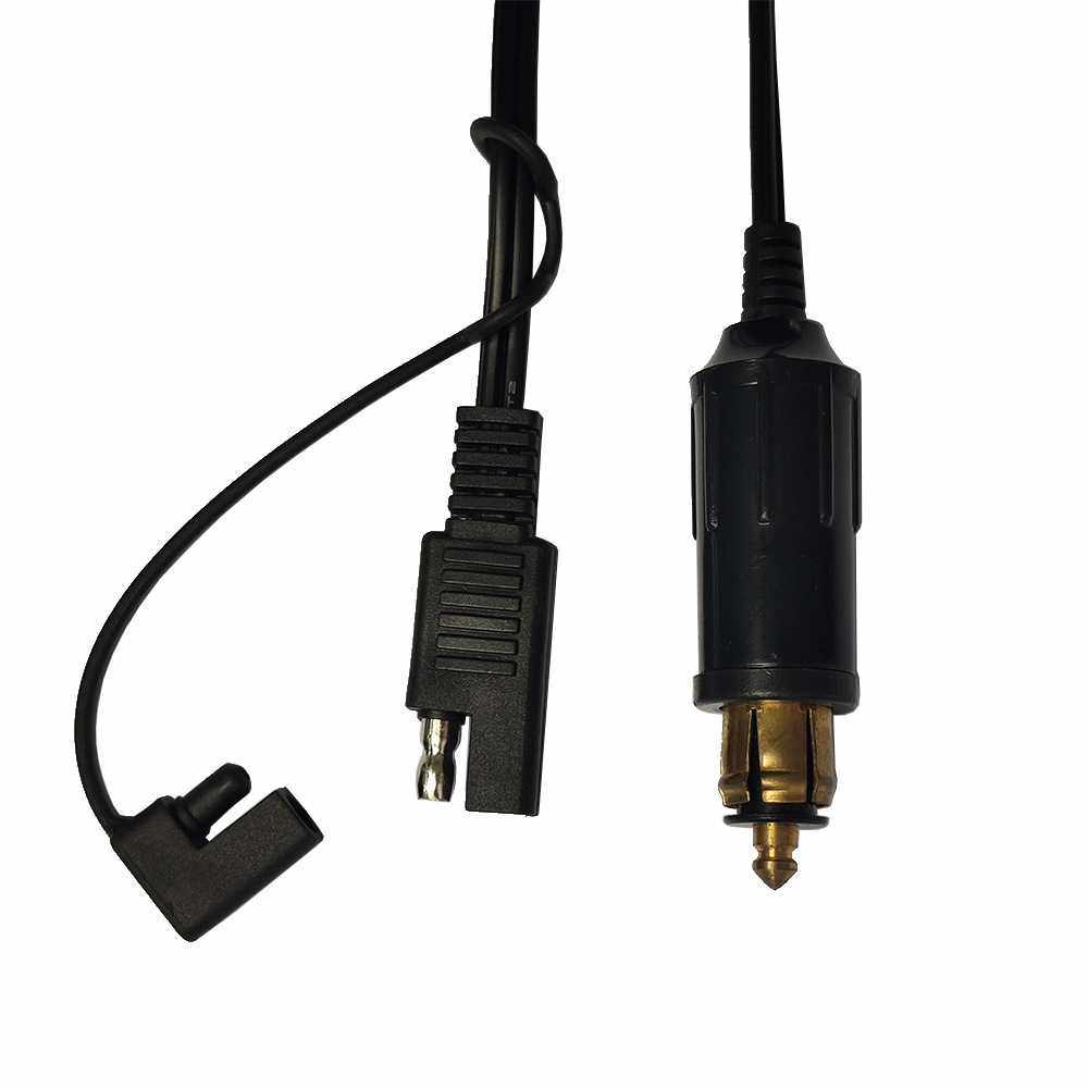 新款直销太阳能SAE插头电源线 SAE转车载点烟器公头线 12V-24V车