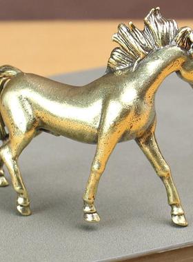 新款直销实心纯黄铜办公桌面小摆件生肖骏马古铜茶宠饰品工艺品礼