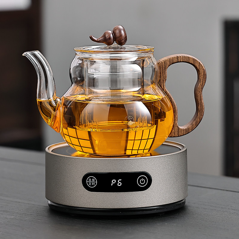 新款小型铝合金电陶炉耐高温玻璃葫芦壶加厚家用办公室煮茶壶花茶,餐饮具,煮茶炉,淘宝优惠券,粉丝福利购,淘宝优惠卷