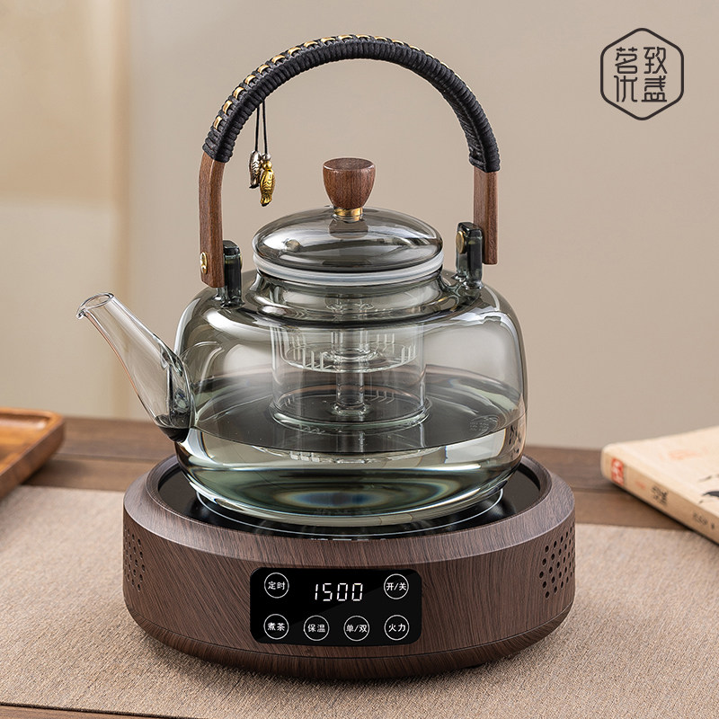 新款高硼硅玻璃电陶炉煮茶壶套装图片