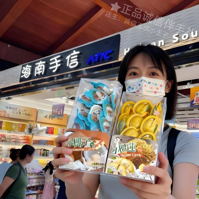 海南椰啪小榴莲小椰子奶糖海苔椰蓉酥海口三亚伴手礼手信礼物机场