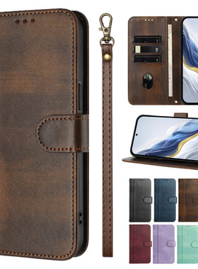 适用三星Galaxy s25 edge翻盖手机壳Samsung s25 ultra皮革保护套24Plus掀盖23对开挂绳22蓝棕黑色Flip Case