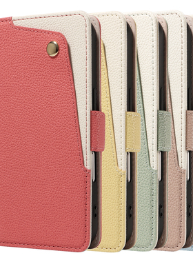 适用于谷歌Google Pixel 10 Pro翻盖手机壳9 Pro XL带化妆镜子8A掀盖保护套7 6 5A女腕带卡夹荔枝纹Case Flip