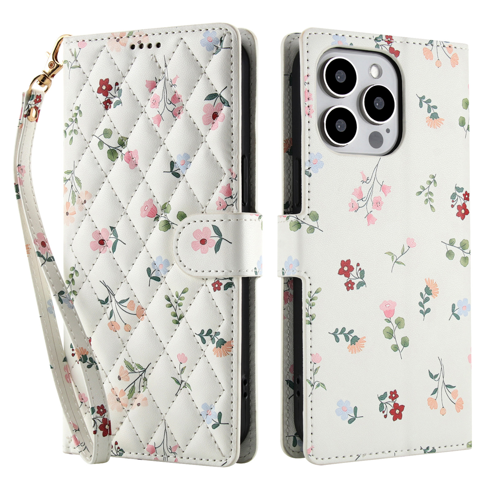 case flip适用苹果16翻盖手机壳iphone17promax花卉朵保护套15plus卡防摔插卡折叠对开air小碎花13掀盖对开12