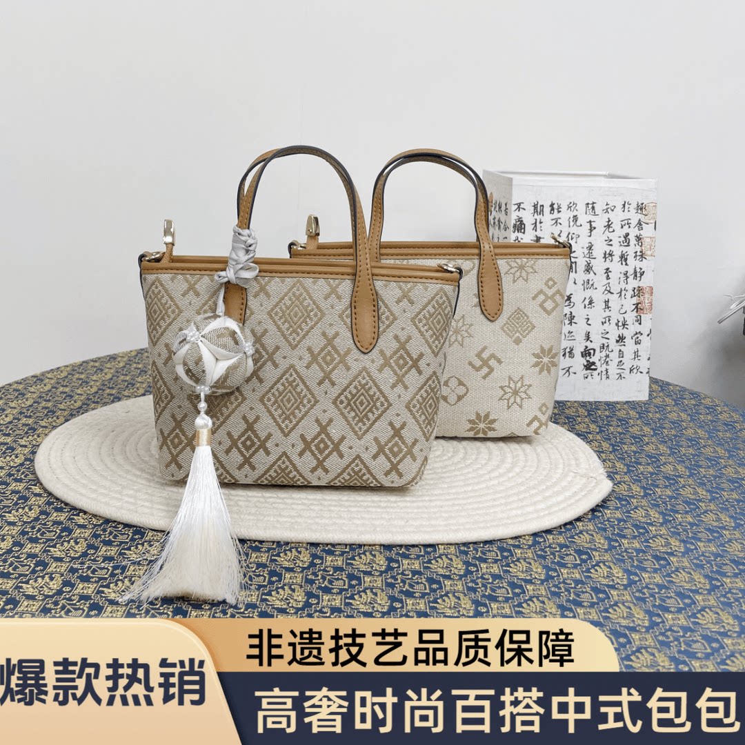 广西非遗壮锦包包可单肩斜挎包轻奢百搭时尚Mini小托特包民族风11图片