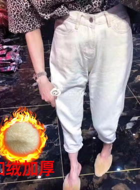 白色牛仔裤女宽松老爹裤高腰秋季2023新款显瘦百搭cec直筒萝卜