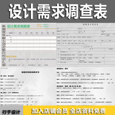 室内装修谈单签单设计需求调查表专用表格会见客户记录表