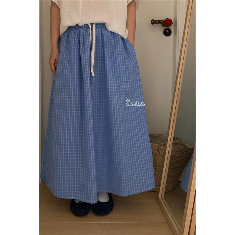 DAGE家日系韩版新款韩版时尚百搭显瘦格子宽松半身裙女