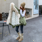 爆真狐狸毛大领子牛角扣25冬90鸭绒羽绒短款ZB237-2566-p435-k668，女装羽绒服，浙宝237