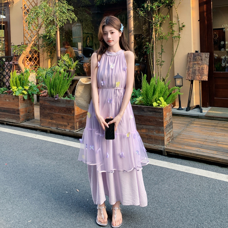 现货已出紫色26韩系仙气儿立体花朵连衣裙RF2C518-2665-P155-K248,商品下架区,浙宝237