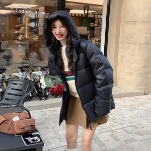 现货鹅绒2024冬学院黑色笑脸保暖带帽羽绒服ZB237-8862-P335-K499图片