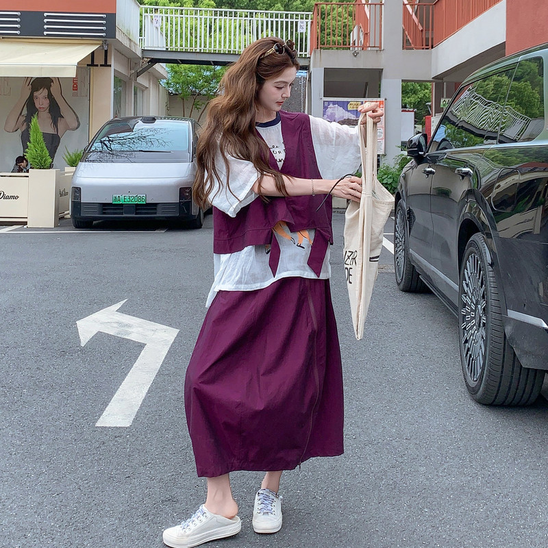 夏现货26气质轻熟马甲裙子两件套裙RF2C518-2679-P215-K348,女装套装/套裙,浙宝237