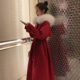 已出现货女红色喜庆2025冬季派克中长款棉服ZB237-8831-P185-K288，女装棉衣/棉服，浙宝237