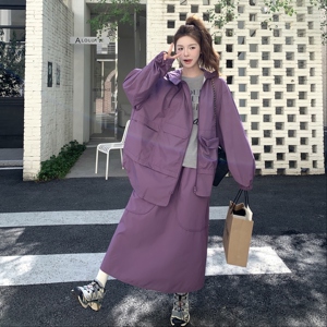 新款涂层户外冲锋2026秋宽松不规则二件套装ZB237-2508-P195-K259图片