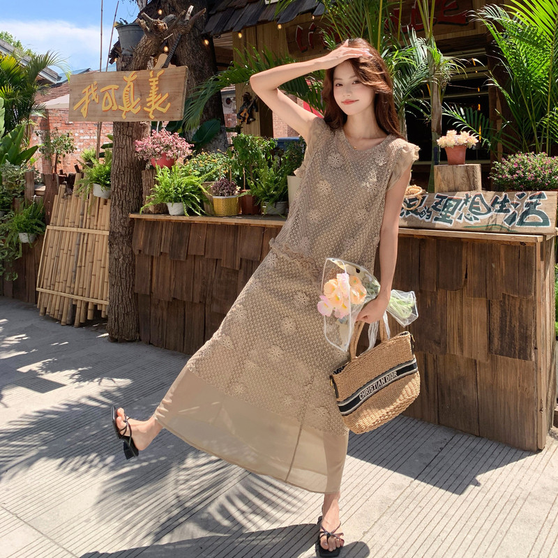 现货已出26韩系仙气儿立体花朵两件套裙RF2C518-2690-p215-k348，女装套装/套裙，浙宝237