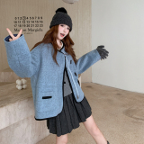 秋冬现货已出2025牛角扣双面撞色呢外套ZB237-2513-P165-K249，女装套装/套裙，浙宝237