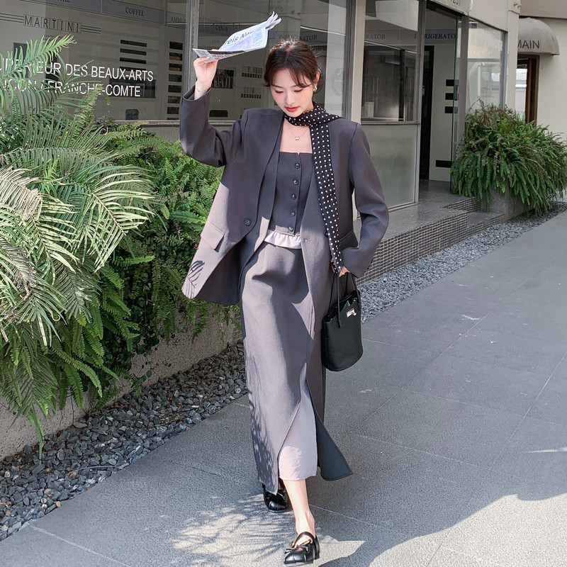 已出2026气质轻熟搭配飘带西服背心四件套RF2C518-2609-P255-K408,女装套装/套裙,浙宝237