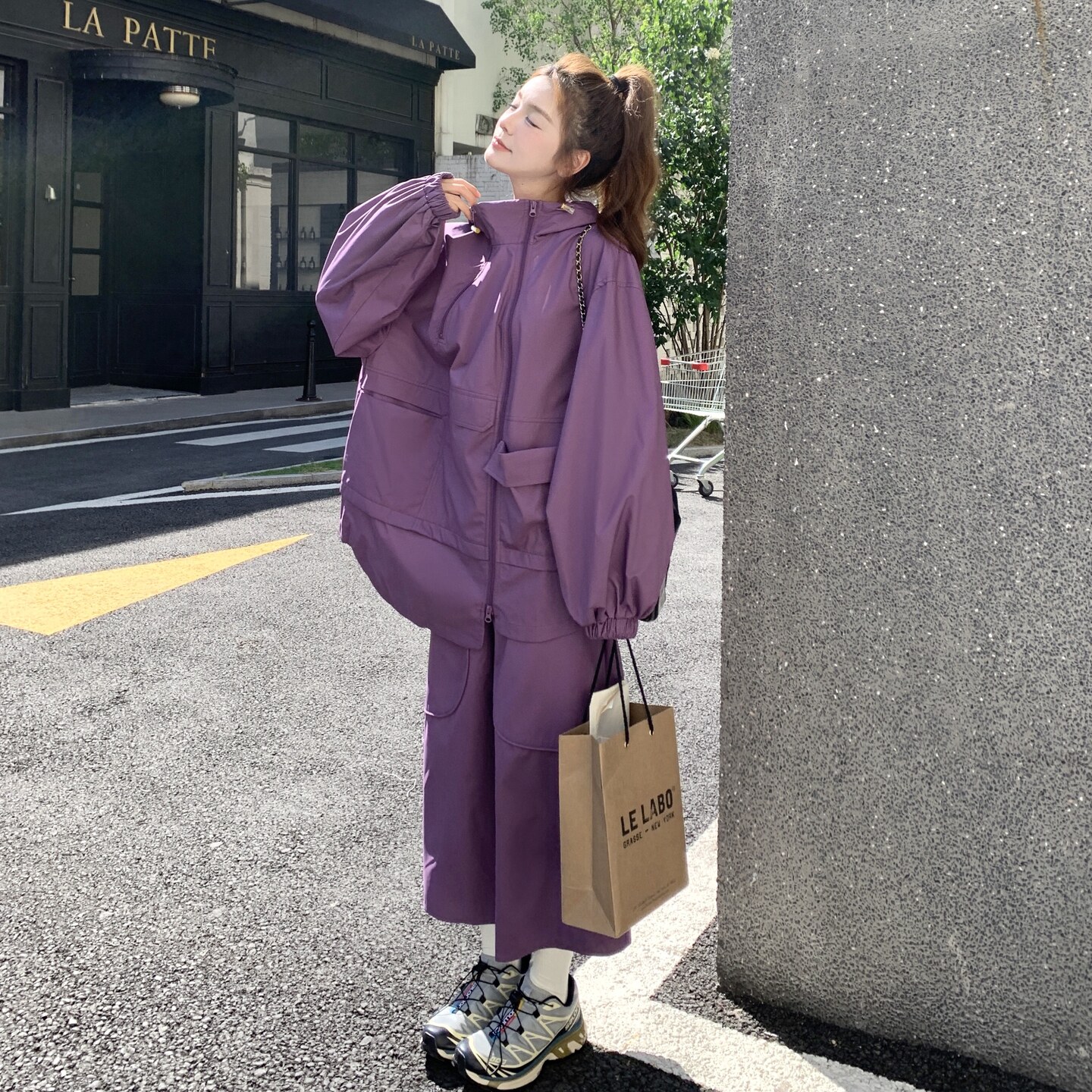 新涂层户外冲锋2026秋宽松不规则二件套装RF2C518-2508-P195-K259,女装套装/套裙,浙宝237