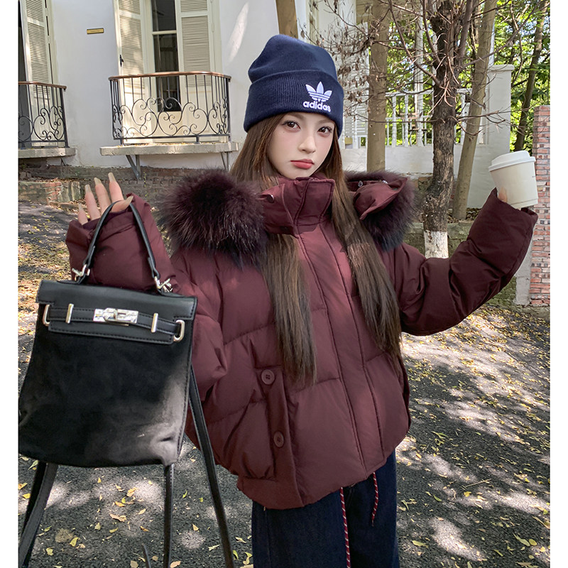 现货90白鸭绒24冬保暖带真狐狸毛设计羽绒服ZB237-6689-p400-k589,女装羽绒服,浙宝237