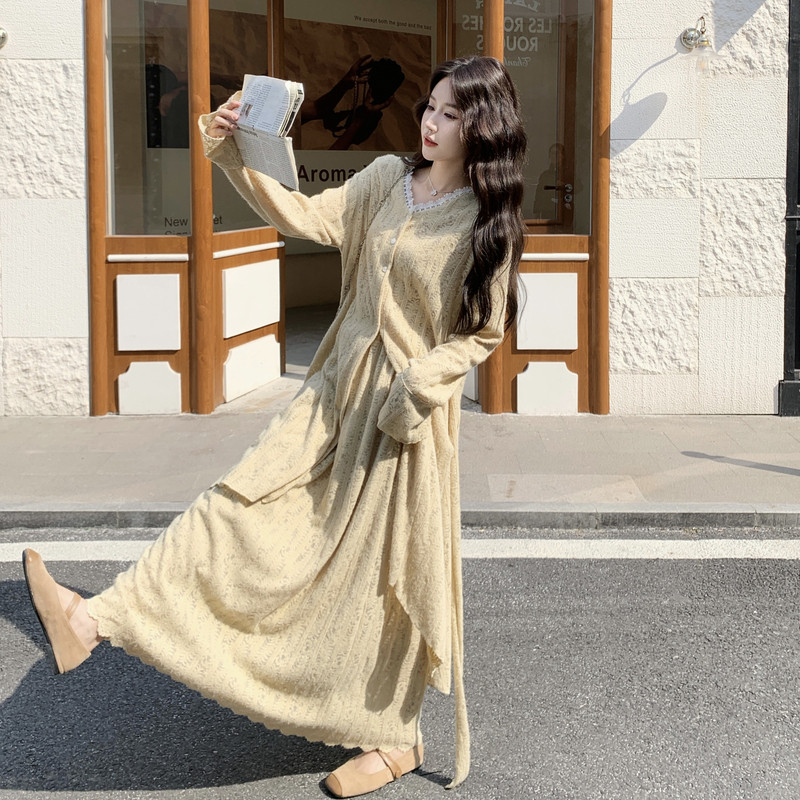 5已出蕾丝植绒工艺田园2026搭配2件套ZB237-2611-P195-K298，女装套装/套裙，浙宝237