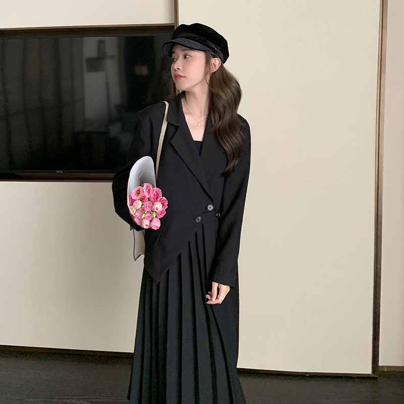 现货新款韩版2023春秋西装连衣裙ZB237-w882-P135-k198,女装连衣裙,浙宝237